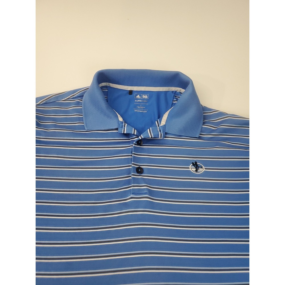 adidas Men's Climacool Short Sleeve Golf Performance Polo Shirt, Blue, Large‎